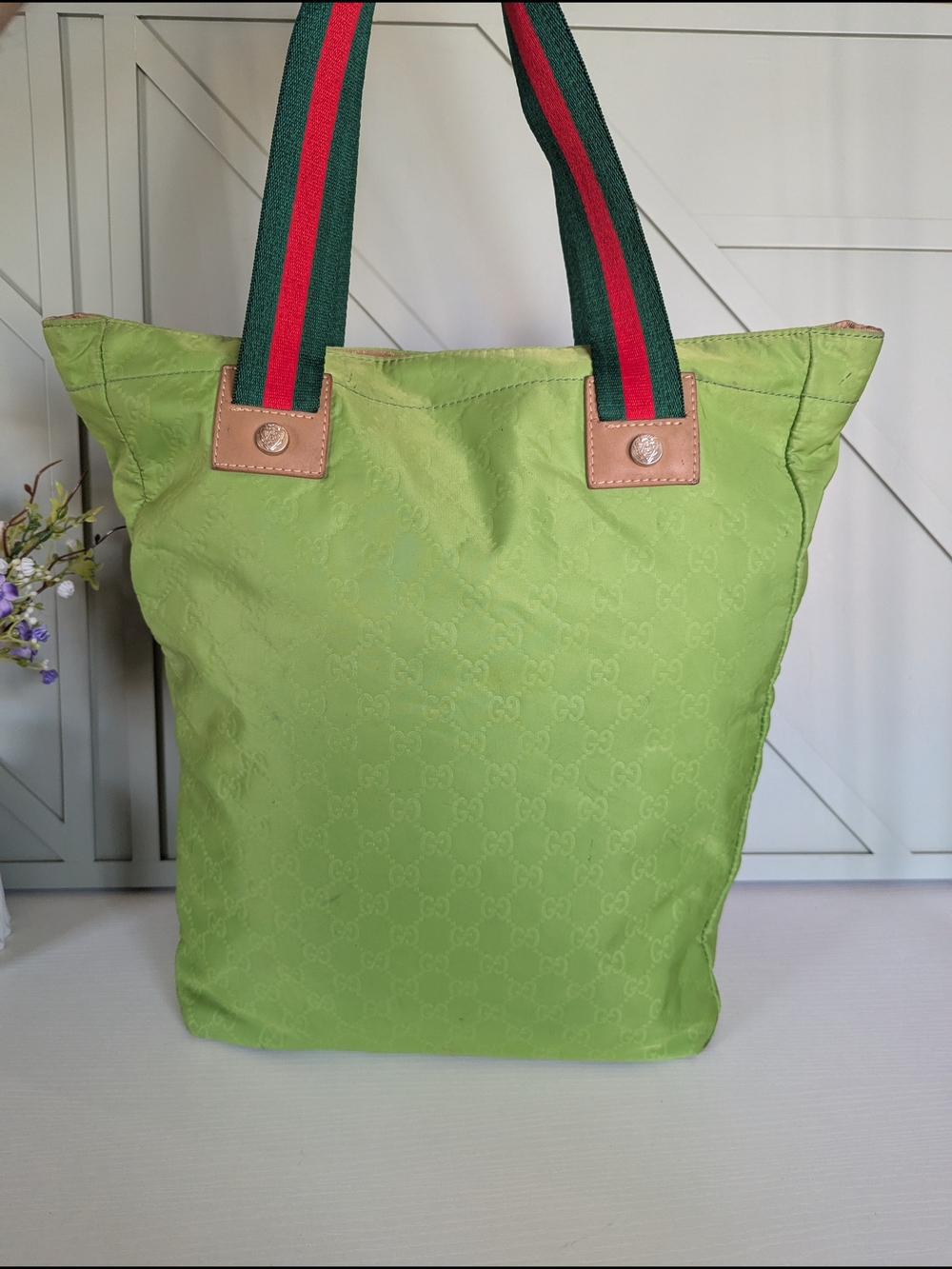 vintage Gucci GG NylonWeb Tote Bag, featuring the brand's iconic signature - Picture 7 of 16